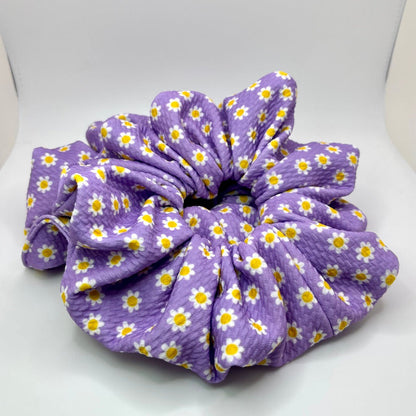 Purple Daisy Spring Bullet Scrunchie