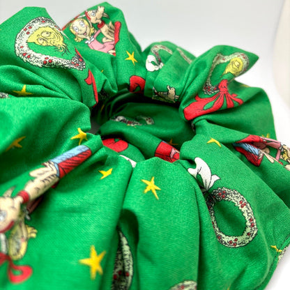 Green Grinch and Cindy Christmas Scrunchie