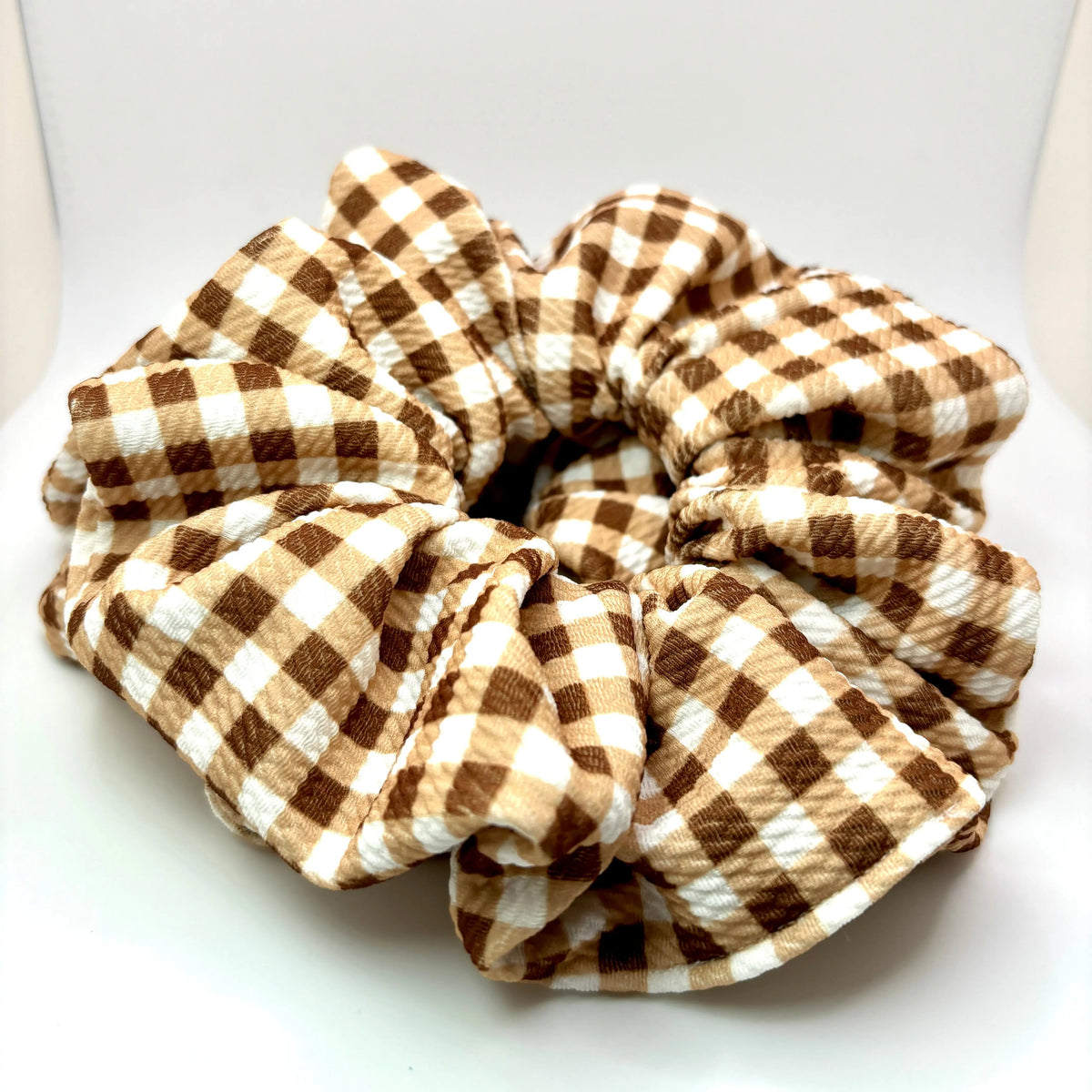 Brown Plaid Bullet Thanksgiving Scrunchie