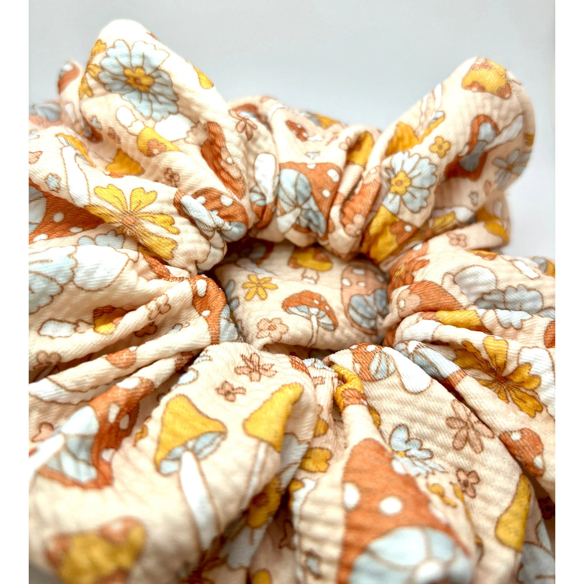 Retro Mushroom Fall Bullet Scrunchie