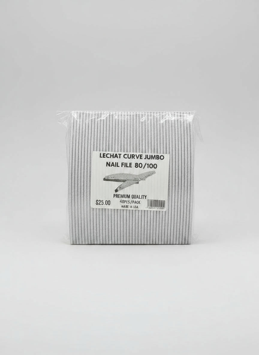 LECHAT CURVE JUMBO NAIL FILE - ZEBRA 80/100 (40PCS/PACK)