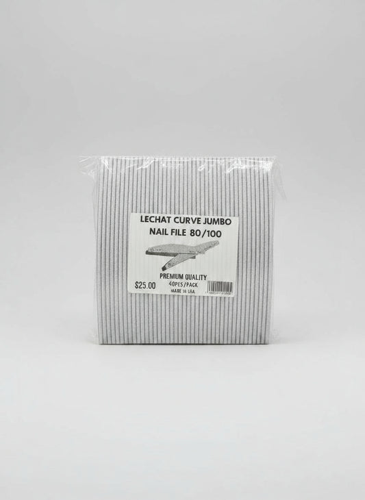 LECHAT CURVE JUMBO NAIL FILE - ZEBRA 80/100 (40PCS/PACK)