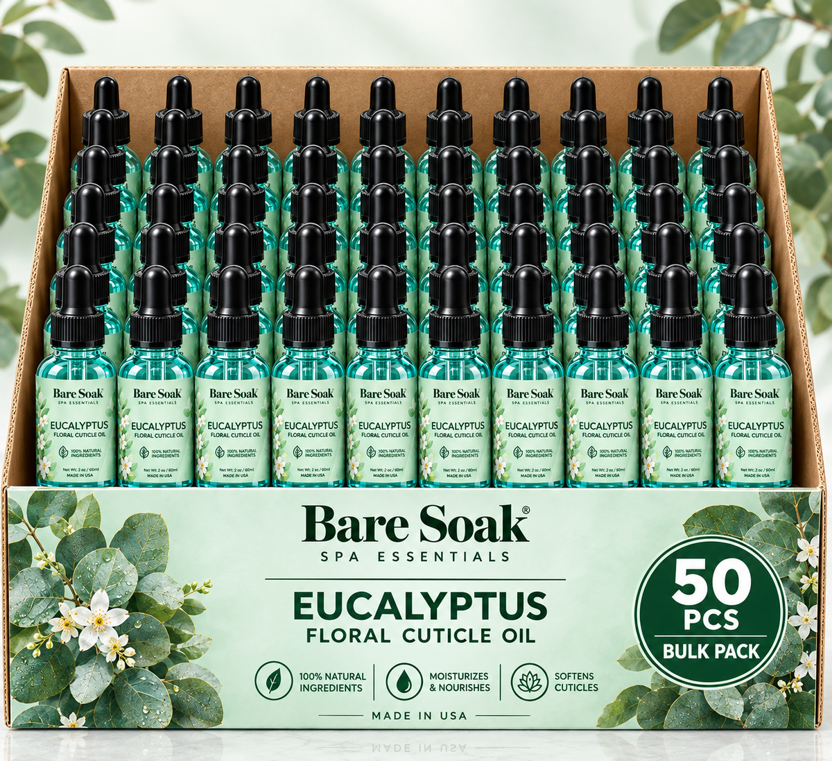 BARE SOAK CUTICLE OIL 2OZ. - EUCALYPTUS