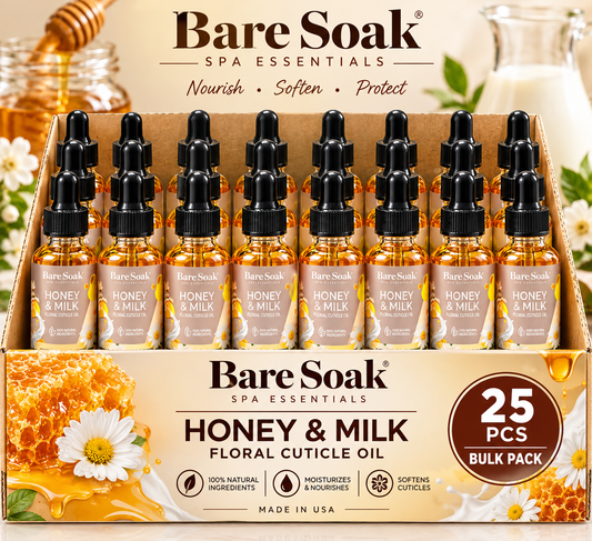BARE SOAK CUTICLE OIL 2OZ. - HONEY & MILK