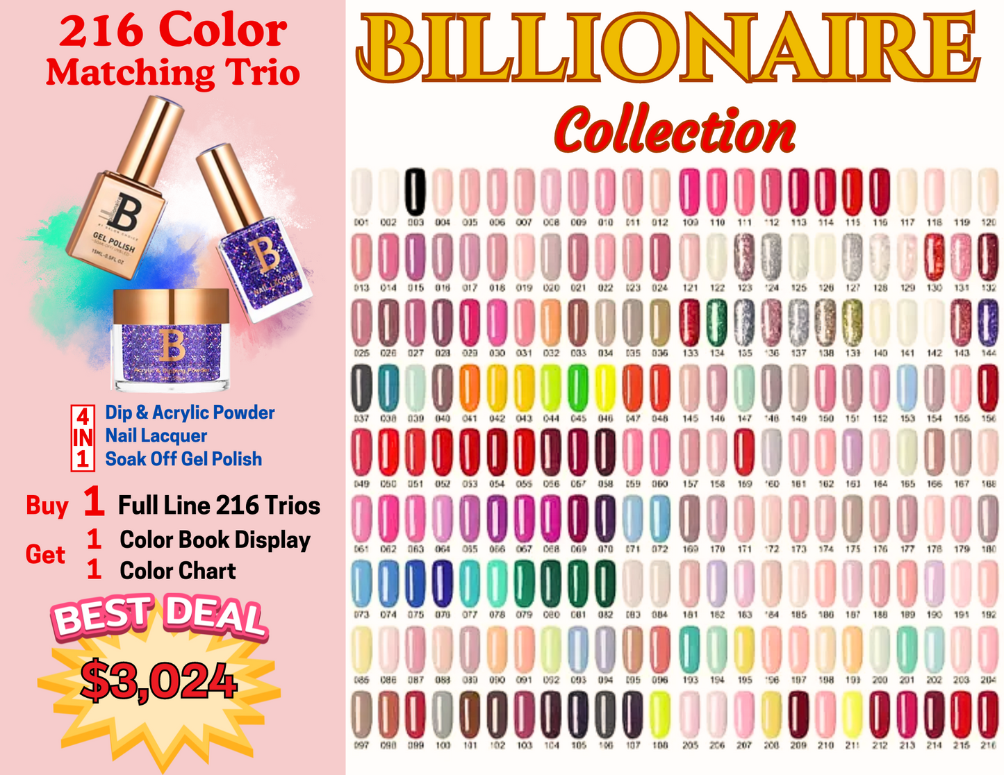 Billionaire Matching Trio 4-in-1 Collection (216 Colors)