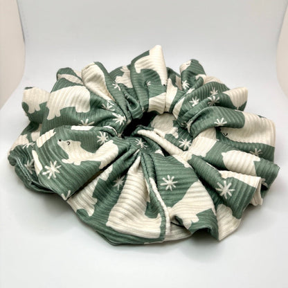 Snowflake Polar Bear Ribbed Scrunchie