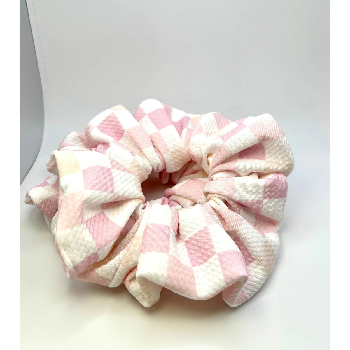 Pink Checkered Bullet Scrunchie