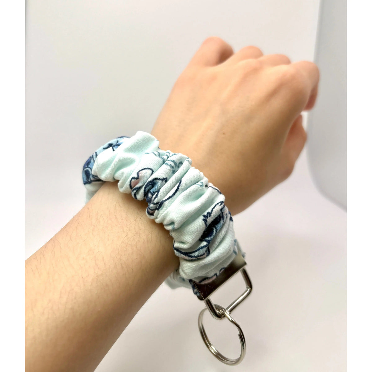 Blue Stitch Scrunchie Wristlet