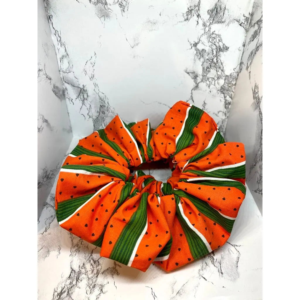 Striped Watermelon Summer Scrunchie