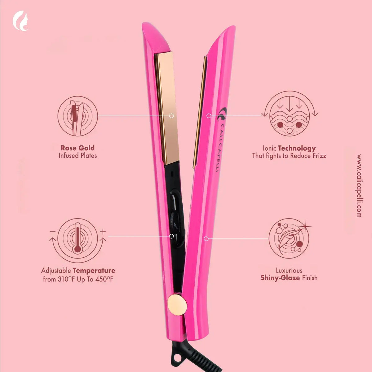 Titanium Hair Straightener Pro-Series 1″ Pink