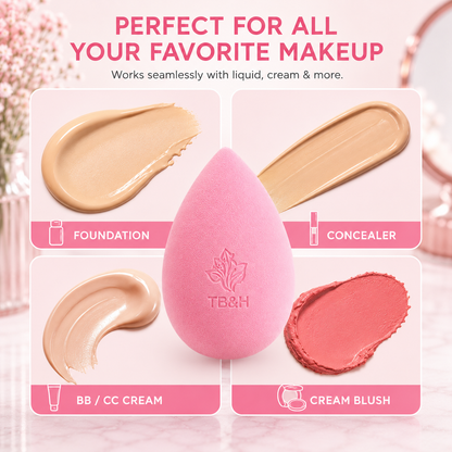 Texas Beauty & Health Makeup Sponges, Foundation Blending, Hot-Pink