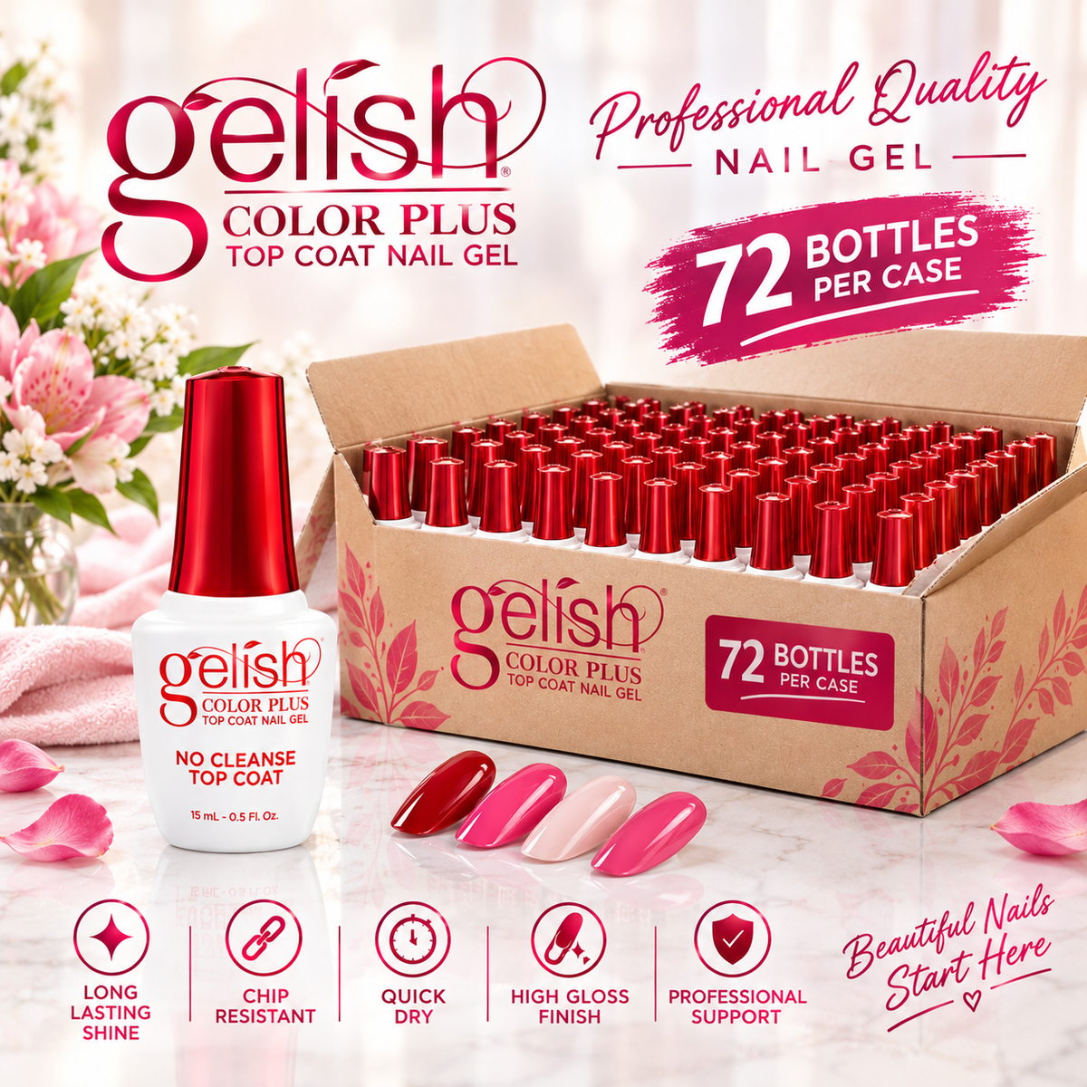 Gelish Color Plus No Cleanse Top Coat 0.5oz