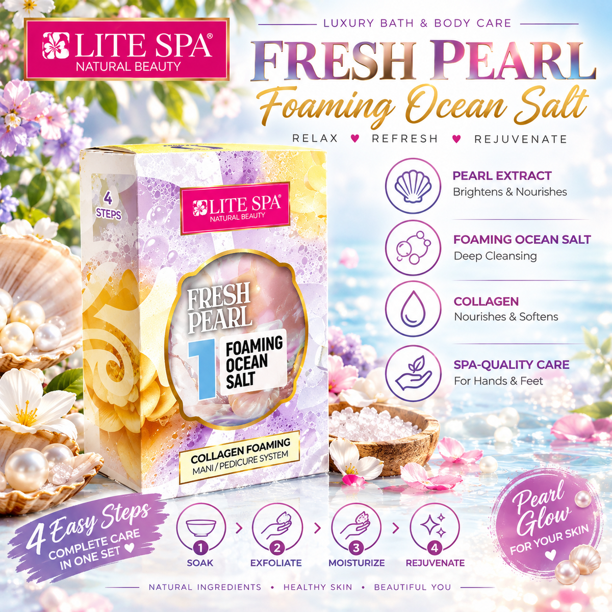BARE SOAK ELITE 4-IN-1 COLLAGEN SPA - 50-PACK/CASE