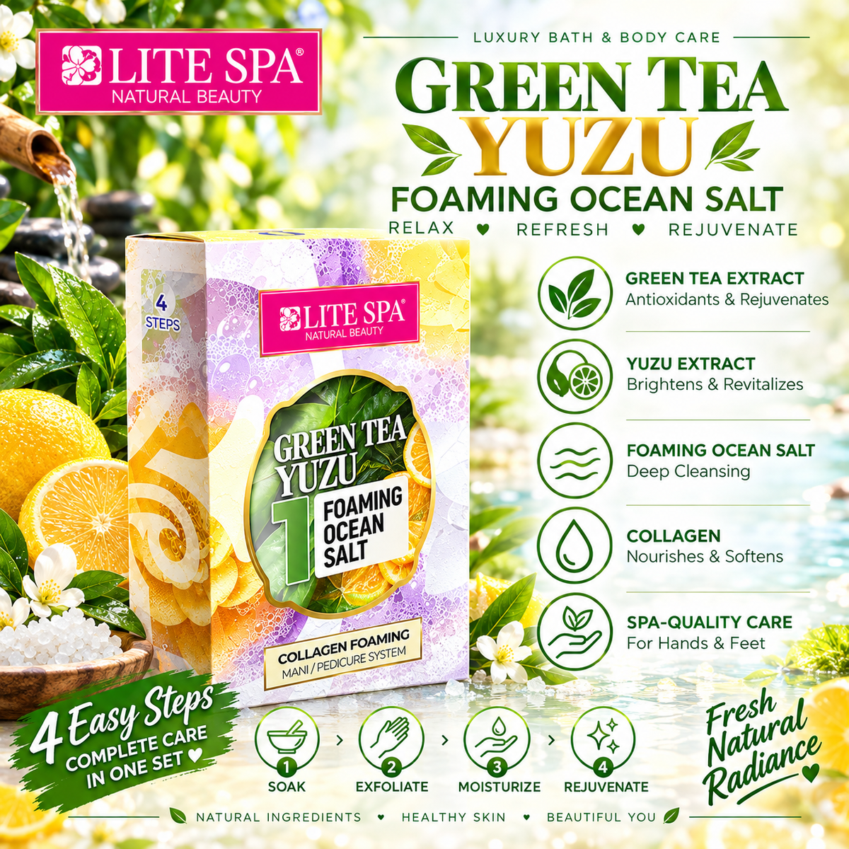 BARE SOAK ELITE 4-IN-1 COLLAGEN SPA - 50-PACK/CASE