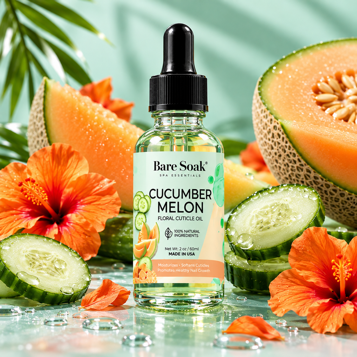 BARE SOAK CUTICLE OIL 2OZ. - CUCUMBER MELON