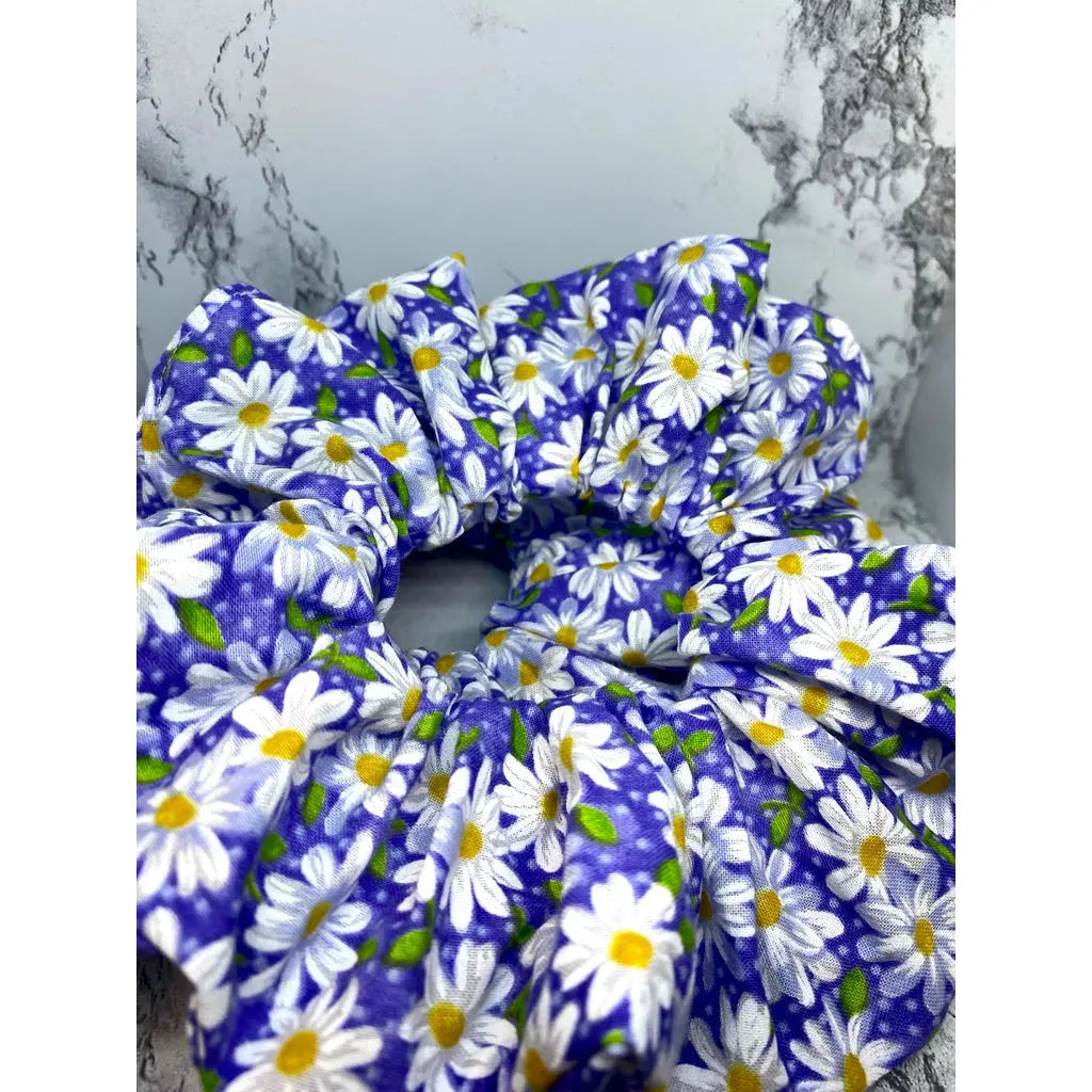 Purple Daisy Summer Scrunchie