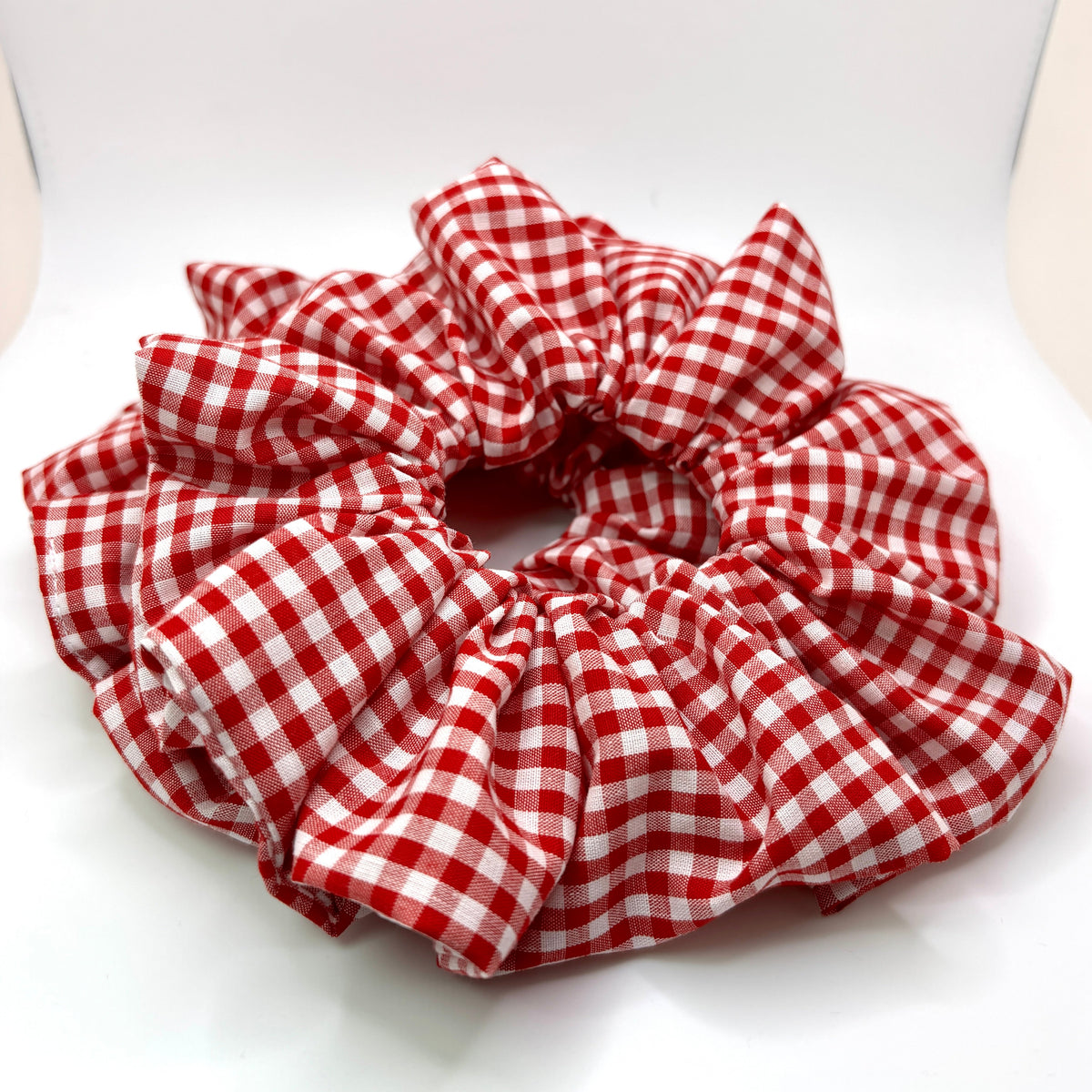 Red Gingham Spring Scrunchie