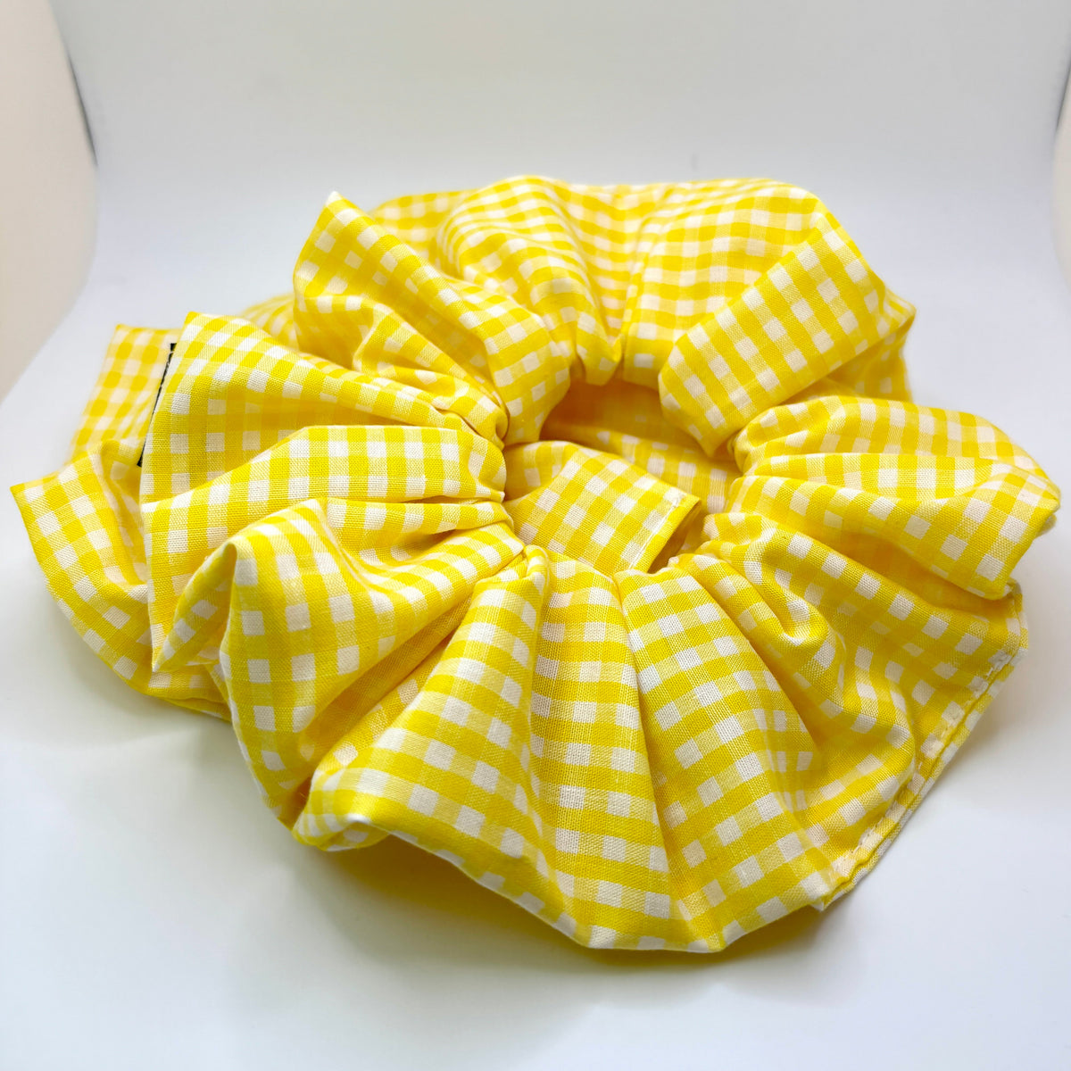 Yellow Gingham Spring Scrunchie