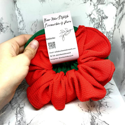 Green and Red Bullet Christmas Scrunchie Set