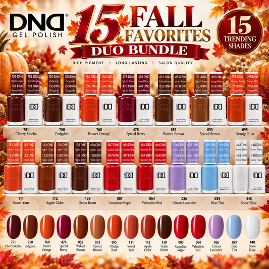 DND FALL FAVORITES COLLECTION – 15 DUO GEL POLISH BUNDLE