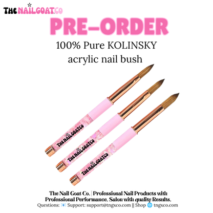 TheNailGoatco 100% Pure Kolinsky Acrylic Nail Brush, Professional Manicure Nail Art Tool for Beauty & Personal Care
