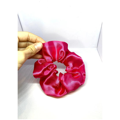 Mini Hot Pink Silk Scrunchie