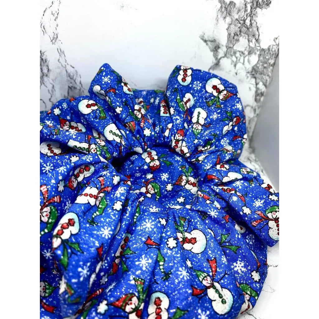 Glitter Snowman Christmas Scrunchie