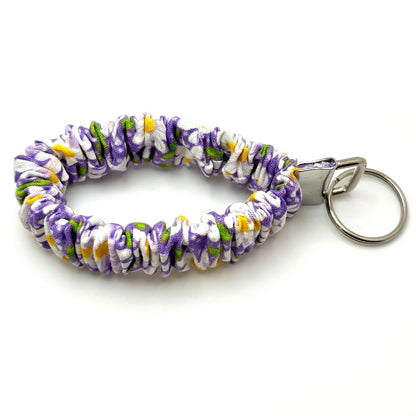 Purple Daisy Summer Scrunchie Wristlet