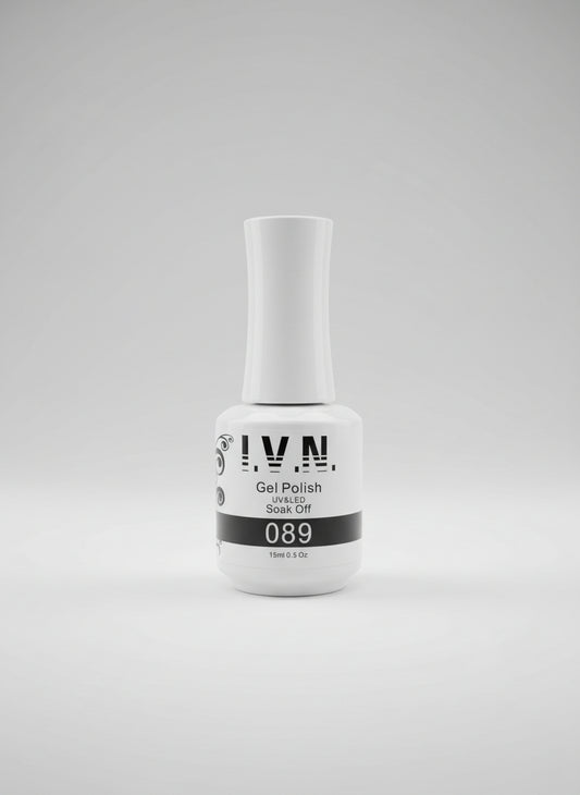 IVN MIDNIGHT BLACK GEL POLISH 0.5OZ.