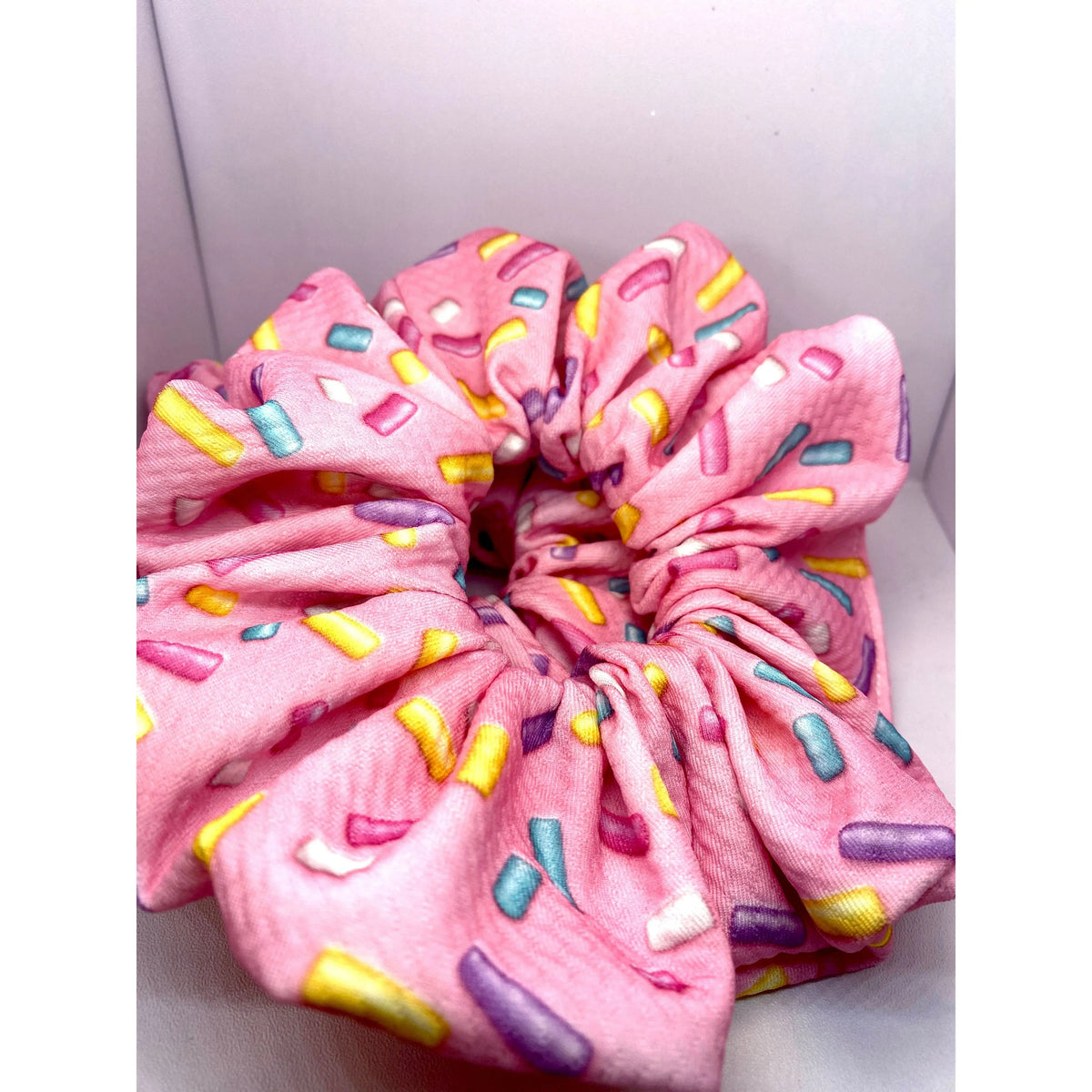 Pink Sprinkles Bullet Scrunchie