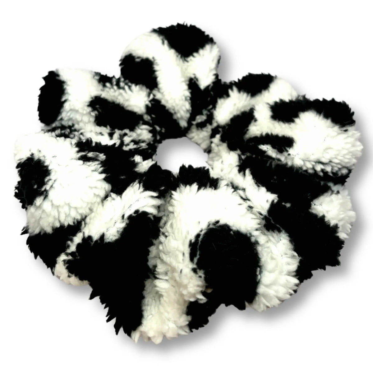 Fluffy Cow Print Scrunchie