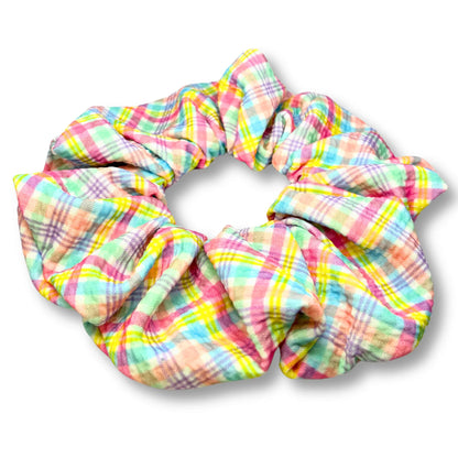 Pastel Plaid Bullet Scrunchie