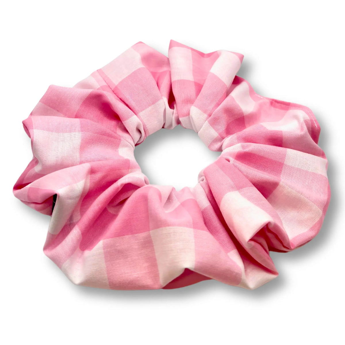 Pink Plaid Spring Scrunchie