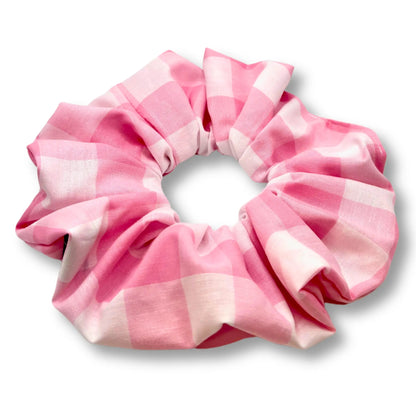 Pink Plaid Spring Scrunchie