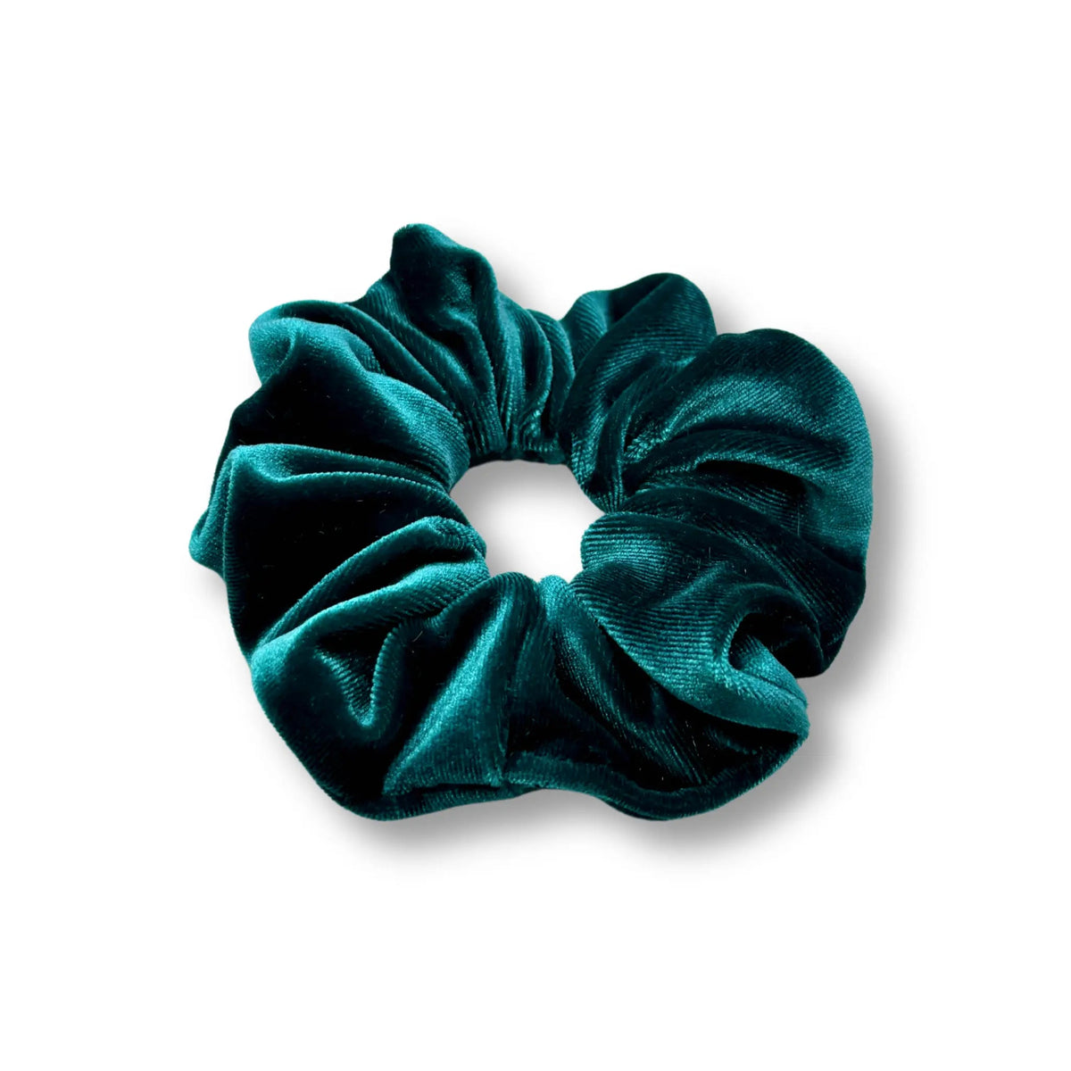 Mini Teal Green Velvet Scrunchie