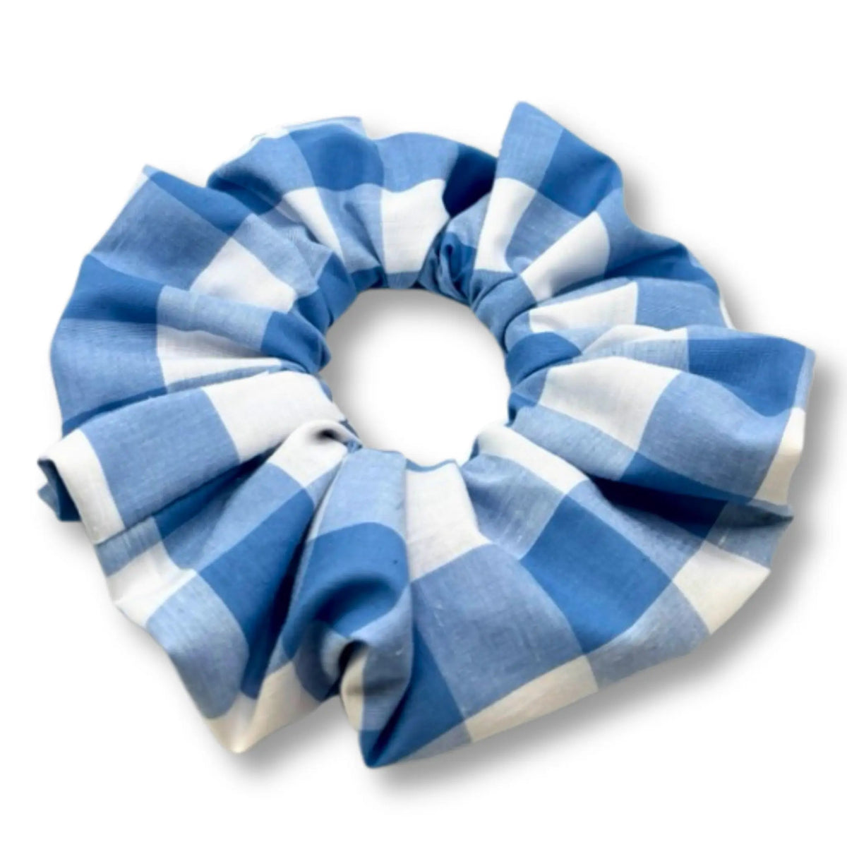 Blue Plaid Scrunchie