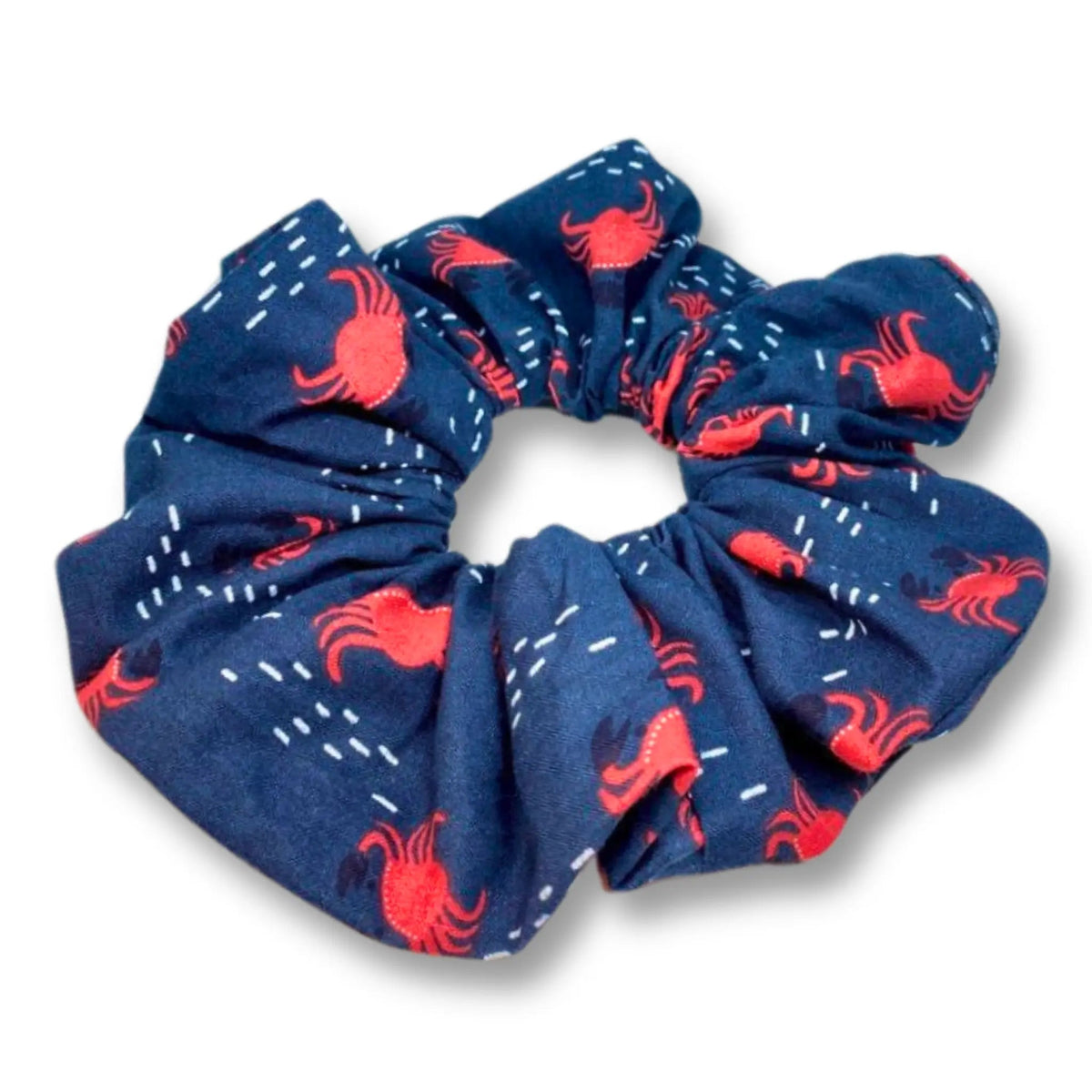 Navy Crab Summer Scrunchie
