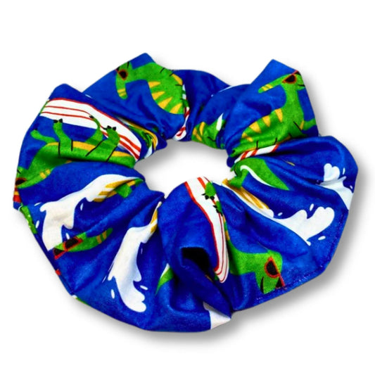 Surfing Dinosaurs Summer Scrunchie