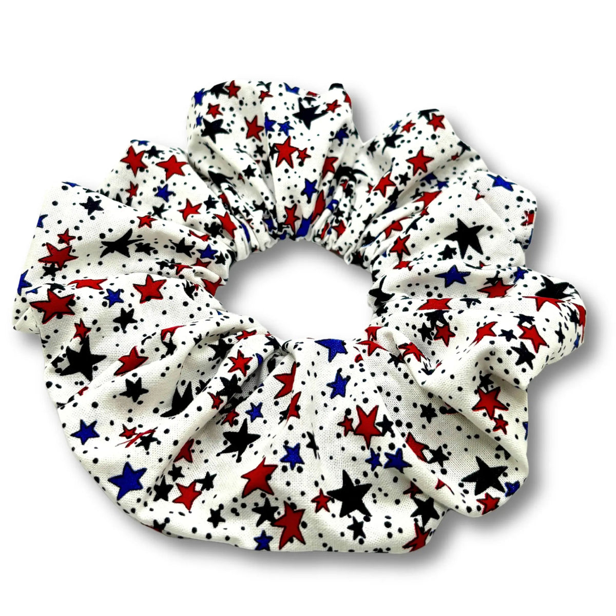 White Stars Patriotic Scrunchie