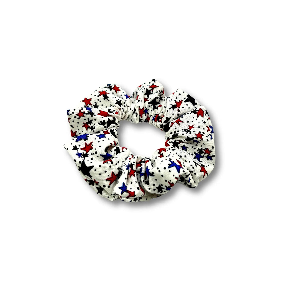 Mini White Stars 4th of July Scrunchie