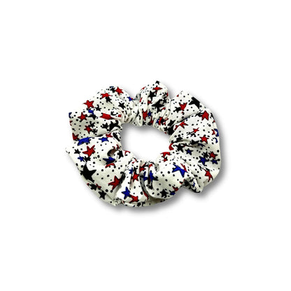 Mini White Stars 4th of July Scrunchie