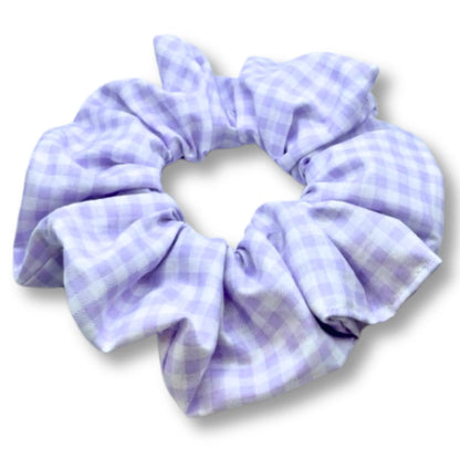Lilac Gingham Spring Scrunchie
