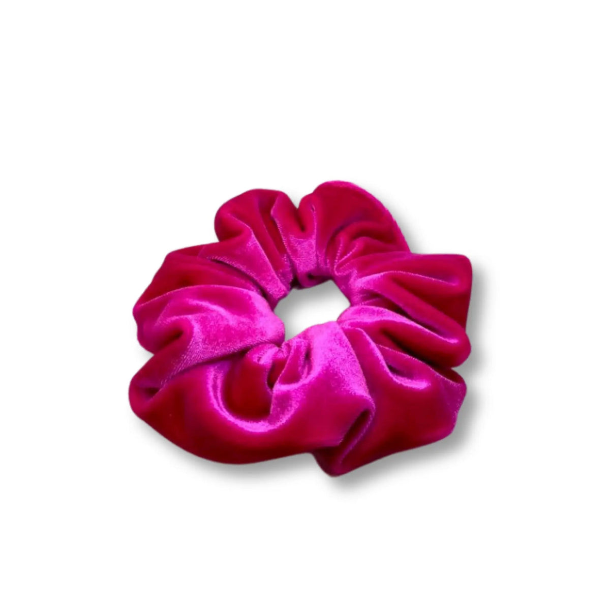 Mini Neon Pink Velvet Scrunchie
