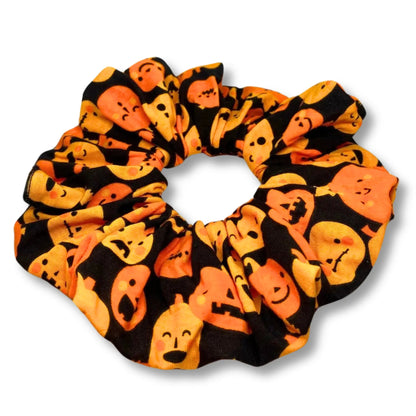 Black Pumpkins Halloween Scrunchie
