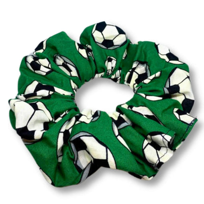 Green Soccer Sports Scrunchie