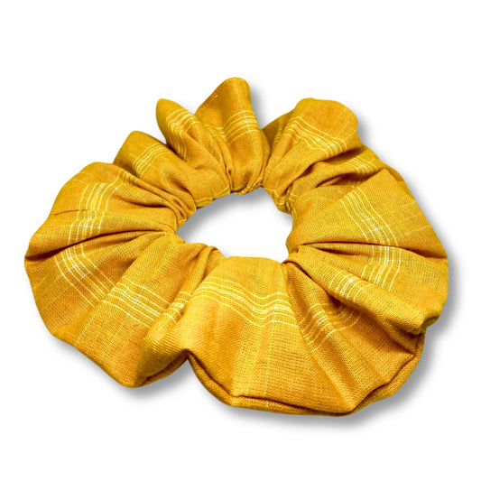 Yellow Fall Plaid Scrunchie