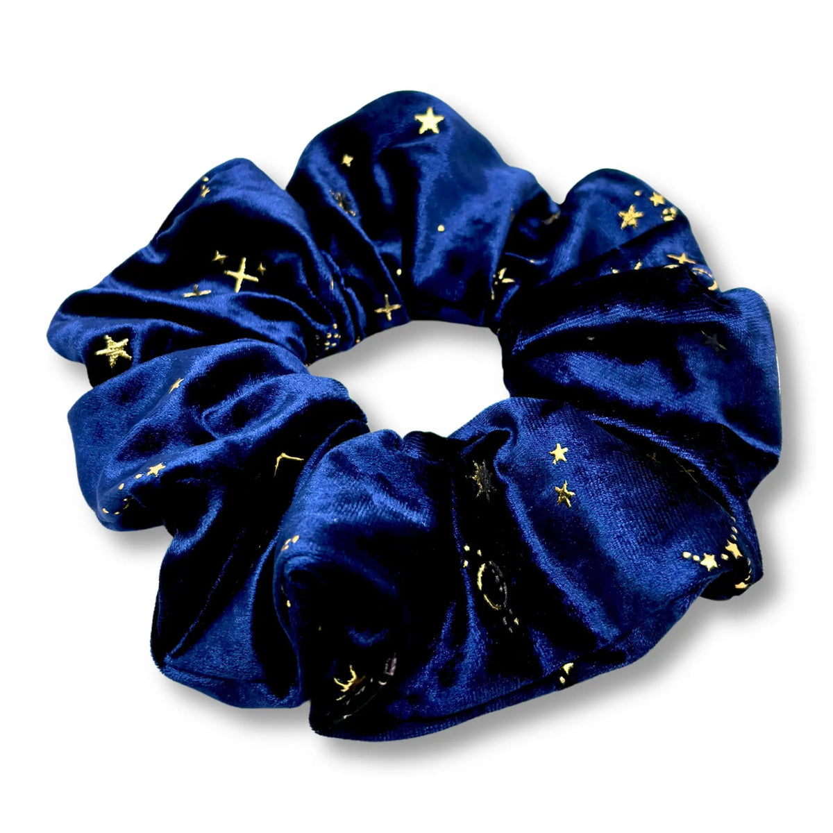 Celestial Star Navy Crushed Velvet Scrunchie