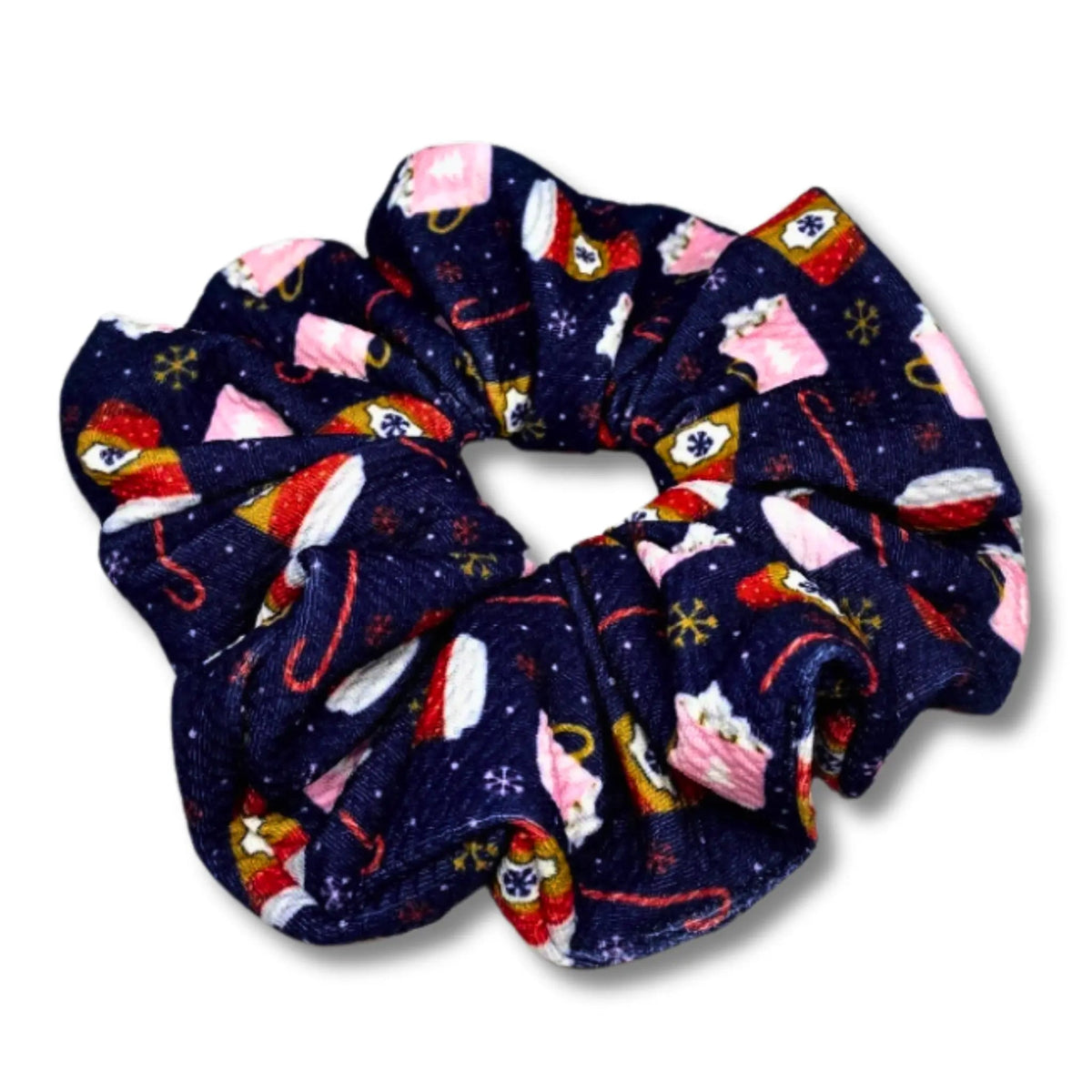 Blue Hot Chocolate Christmas Bullet Scrunchie