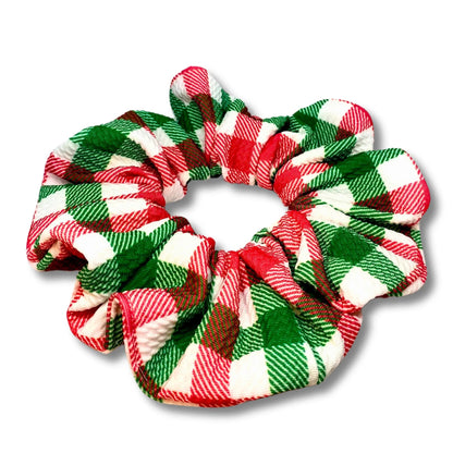 Square Plaid Christmas Bullet Scrunchie