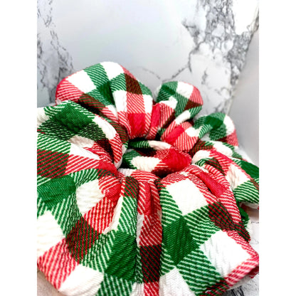 Square Plaid Christmas Bullet Scrunchie